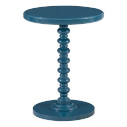 LINON Tara Wood Spindle Side Table In Teal In Blue