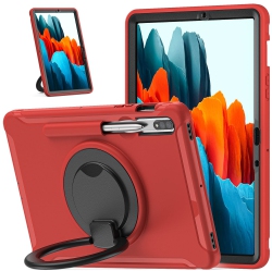 HLD Defender Case for Samsung Galaxy Tab S8/ Tab S7 11", Full Body Drop Protection, 3 In 1 Shockproof Bumper With 360° Ring Holder Kickstand