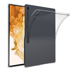 HLD Tablet Case Compatible \w Samsung Galaxy Tab S8 Plus, Flexible Ultra Slim Reinforced Corners Transparent Protective Cover Crystal Shockproof