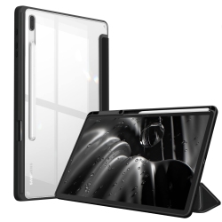 HLD Hybrid Slim Case for Samsung Galaxy Tab S8 Plus 2022/s7 Fe 2021/s7 Plus 2020 12.4 Inch \w S Pen Holder, Shockproof Cover \w Clear Transparent