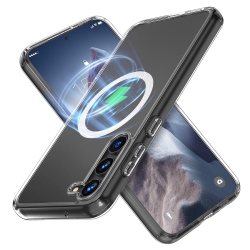 HLD Magnetic Clear Phone Case for Samsung Galaxy S23 Case, Transparent Thin Slim Crystal Shockproof Bumper Cover for Samsung S 23 5G