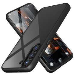 HLD Samsung Galaxy S23 Case, Clear Thin Slim Crystal Transparent Shockproof Bumper Cover for Samsung S 23 5G (2023)-Black