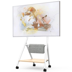 FITUEYES Design Corner Floor Tv Stand \w Mount for 46 50 55 60 65 Inch Tv, Height Adjustable Mobile Tv Stand \w Storage Universal Wheel, Shelf And