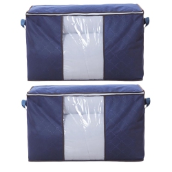 ISTAR 2-Pack Clothes Storage, Foldable Blanket Storage Bags, Storage Containers for Organizing, Clothing, Bedroom, Comforter, Closet, Dorm