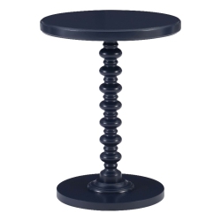LINON Tara Wood Spindle Side Table In In Navy Blue