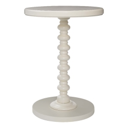 LINON Tara Wood Spindle Side Table In Off In White