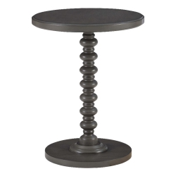 LINON Tara Wood Spindle Side Table In Dark In Grey
