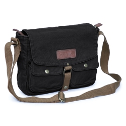 GOOTIUM Canvas Messenger Bag - Vintage Crossbody Shoulder Bag Military Satchel In Black