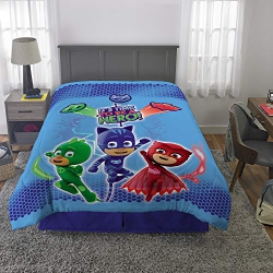 FRANCO Kids Bedding Super Soft Microfiber Reversible Comforter, Pj Masks - 86" X 72