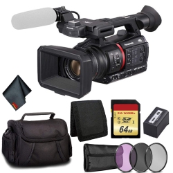 PANASONIC Ag-Cx350 4K Camcorder - Bundle Kit With 64GB Memory Card + 3 PC Filter Kit + Carrying Case And More