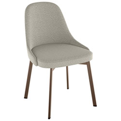 Harper Contemporary Fabric Dining Chair - Cream Bouclé/Black