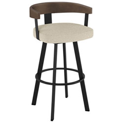 Lars Contemporary Counter Height Barstool - Cream Bouclé/Light Brown/Dark Brown