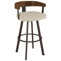 Lars Contemporary Counter Height Barstool - Cream Bouclé/Light Brown/Dark Brown
