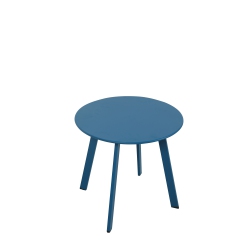 PATIO ZONE 20" Round Side Table With Steel Frame - In Blue