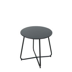PATIO ZONE 18" Round Side Table With Steel Frame - In Black