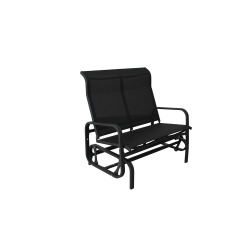PATIO ZONE 2-Seater Oscillating Chair In Textilene With Aluminum Frame - In Black