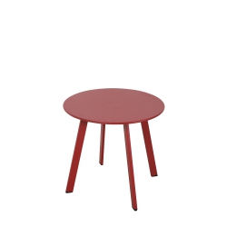 PATIO ZONE 20" Round Side Table With Steel Frame - In Red