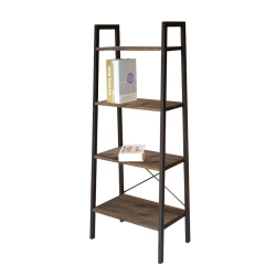 JESSAR - Shelving Unit With 4 Shelves, Metal Frame, From The Guilio Collection In Brown
