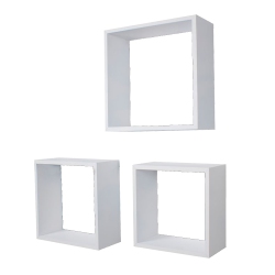 JESSAR - Set Of 3 Square Floating Shelves, From The Fairview Collection In White