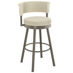 Rosco Contemporary Bar Height Barstool - Cream Boucle/Dark Brown