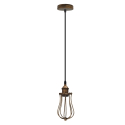RELICELECTRICAL Vintage Industrial Brushed Copper Pendant Light Cage