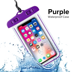 SHERVIN Waterproof Phone Pouch Universal Waterproof Case Dry Bag for Iphone Samsung Google Underwater Phone Protector - In Purple