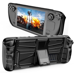 HLD Steam Deck Case \w Kickstand, PC+Tpu Protective Case Cover Protector Case \w Stand Base for Stream Deck, Shock-Absorption, Non-Slip And