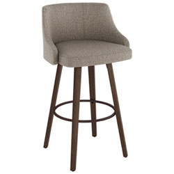 Ramon Traditional Bar Height Barstool - Beige Brown Woven/Brown