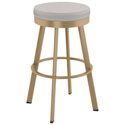 Swice Modern Polyester Counter Height Barstool - Light Grey/Golden