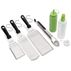 HLD Metal Spatula Set Of 6 - Griddle Accessories Kit - Grill Flat Spatula Pancake Flipper Hamburger Turner - Metal Utensil Great for Bbq Grill Flat