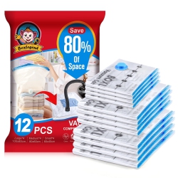 HLD Vacuum Storage Bag 12 Pieces 4 Large 100X80Cm + 4 Medium 80X60Cm + 4 Small 60X40Cm Storage Bags Travel Vacuum Reusable Clothes Bag for Clothes