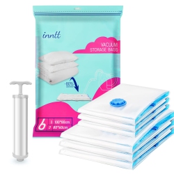 HLD Vacuum Storage Bags for Clothes 6 Pack (3 Jumbo, 3 Large), Vacuum Sealer Bags Clothing, Space Saver Vacuum Storage Bags for Clothes Storage