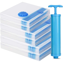 HLD Large Vacuum Seal Storage Bags, Vacuum-Seal Storage Bags, 6 PCs Vacuum Storage Bags for Bedding, Storage Bags Vacuum Seal \w Travel Hand Pump