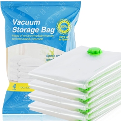 HLD Vacuum Storage Bags Jumbo 4 Pack, Extra Large 130X100Cm Space Bags for Clothes, Blankets, Comforters, Bedding (X-Large 4 Pack)