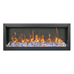 AMANTII Symmetry Bespoke Xt 50″ Electric Fireplace Comes Come With A Choice Of A Design Media Kit – Driftwood, Birch Or Rustic, Or Ice Media Kit