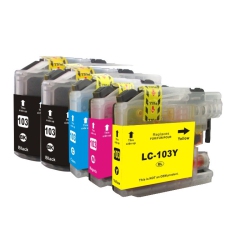 MAX SAVING - 5 Ink (2Bk, C, M, Y) Compatible Lc103Xl Ink Cartridge for Brother Lc-103Xl, Lc103, Lc103Xl