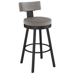 Morgan Contemporary Polyester Bar Height Barstool - Silver Grey/Black