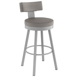 Tabouret De Bar Contemporain En Polyester À Hauteur De Bar Morgan - Gris Argenté/gris Brillant