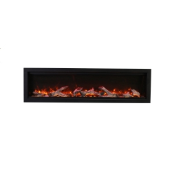 AMANTII Symmetry Smart 50" Electric Fireplace Comes With Birch 10 PC Logs, Decorative Glass Media, Surround, And A Remote