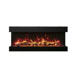 AMANTII Tru View Xl 50" Deep Smart Electric Fireplace Comes With Your Choice Of Driftwood, Birch, Or Rustic Log Media Kits Or Ice Media Kit