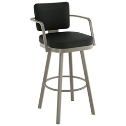 Thea Rustic Country Counter Height Barstool - Beige Grey Boucle/Black