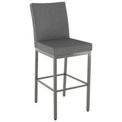 Perry Traditional Counter Height Barstool - Grey Woven/Black