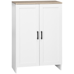 HOMCOM Modern Buffet Cabinet With Storage, 24" Narrow Sideboard, Kitchen Storage Cabinet With 2 Shaker Doors And Adjustable Shelf In White