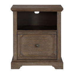 LEXICON Toulon Wood Lateral File Cabinet With Casters In Dark Oak