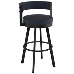 Browser Contemporary Bar Height Barstool - Grey Woven/Black