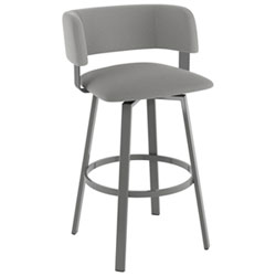 Stinson Contemporary Counter Height Barstool - Beige Grey Boucle/Black
