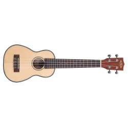KALA Solid Spruce Long Neck Soprano Ukulele In Mahogany
