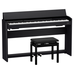ROLAND F701 Digital Piano With Stand And Bench - Charcoal In Black