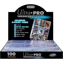 ULTRA PRO Series 9 Pocket Pages Of Card Sleeves - 100 Count [Card Game Accessory] In Platinum