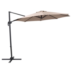 CORLIVING CANADA Corliving Fabric Offset Patio Umbrella In Tan